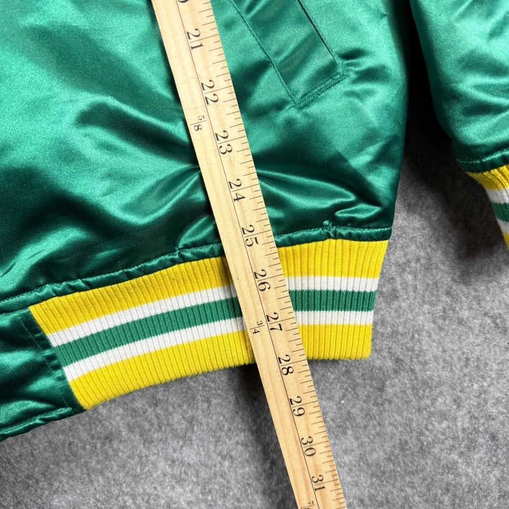 Mitchell & Ness Mens Jacket L Green Satin‎ Varsity NBA Seattle Supersonics
